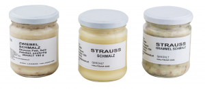 Strauß Aufstriche im Glas - Grammelschmalz, Zwiebelschmalz, Leberaufstrich