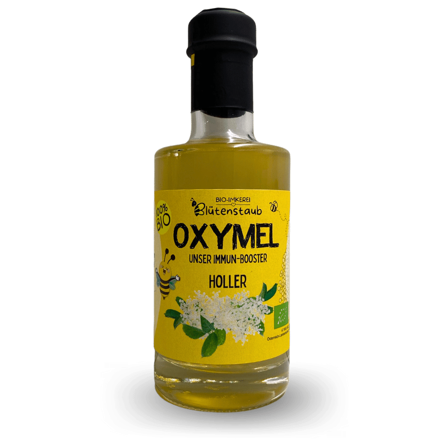 Bio-Oxymel mit Holunderblütendolden