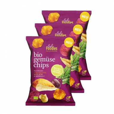 Bio Pastinake, Süßkartoffel, Rote Rübe Chips Mix – 3er Vorteilspaket