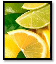 Früchtetee mit Zitronen und Limetten - im Glas