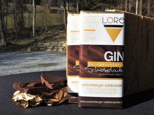 GinSchokolade handgeschöpft 100g