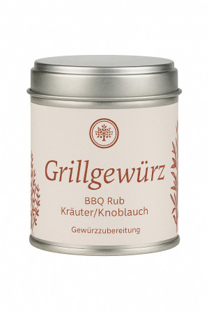 Grillgewürz „BBQ Rub Kräuter-Knoblauch“ – 85 g | Mediterrane Gewürzmischung mit Knoblauch & Kräutern