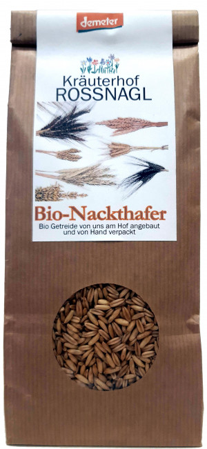 Nackthafer Korn, Demeter, Bio, 500g, ganzes Korn