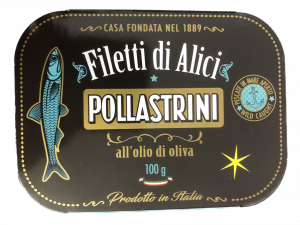 "Pollastrini"-Sardellenfilets in Olivenöl, salzig