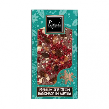 Premium Milchschokolade - Himbeeren, Rosinen, Mandeln