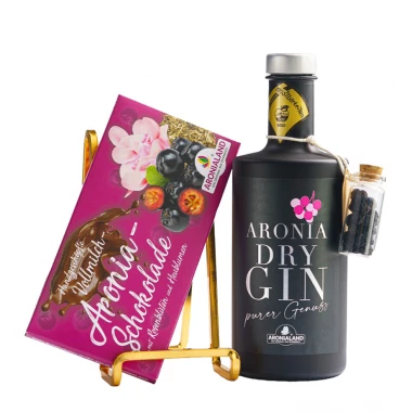Aronia Genuss Duo: Aronia Dry Gin 350 mit Aronia Vollmilchschokolade 100g im Set