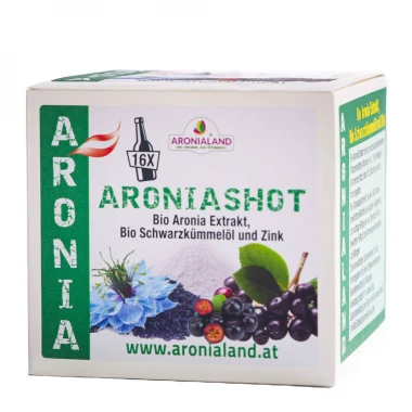 ARONIA SHOT - Immun Aktiv Drink mit Bio Aronia Extrakt, Bio Schwarzkümmelöl und Zink