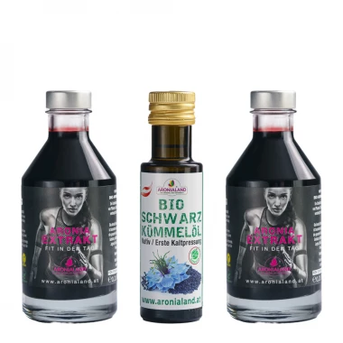 Bio Aronia Extrakt und Bio Schwarzkümmelöl im Set