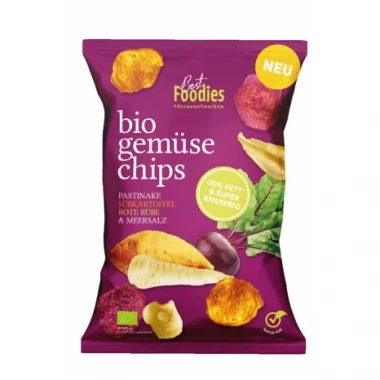 Bio Gemüsechips – Pastinake, Süßkartoffel, Rote Rübe