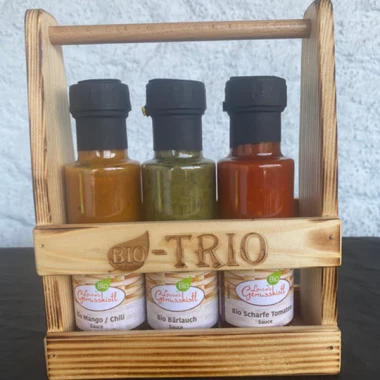 Bio Trio Sauce (Scharfe Tomaten, Bärlauch, Mango/Chili)
