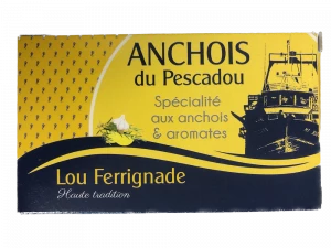 "Ferrigno/Lou Ferrignade"-Sardellen 'Du Pescadou' in Olivenöl extra vergine mit Kräutern und Gewürzen