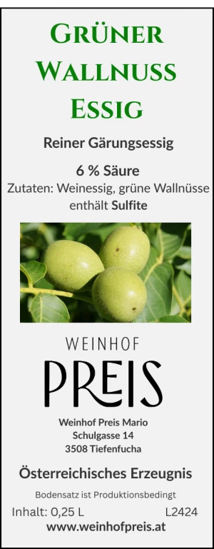 Grüner Wallnuss Essig