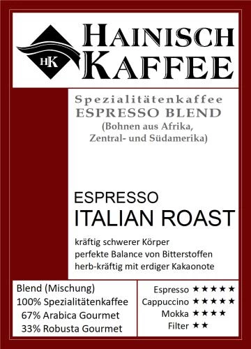 Italian Roast Espresso Kaffee (500g) gemahlen für Karlsbader Kanne