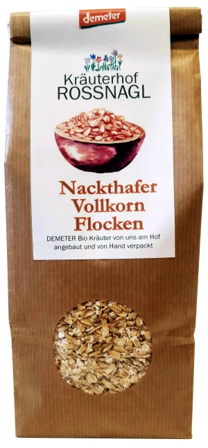 Nackthafer Vollkornflocken, Demeter, Bio, 500g