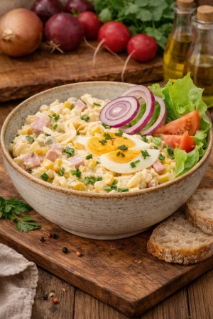 Nudelsalat mit Schinken 250g – Cremiger Salat nach Hausrezept