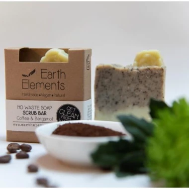 Peeling Seifenstück Kaffee-Bergamotte (hergestellt aus Kaffeeabfällen)