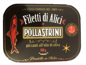 "Pollastrini"-Sardellenfilets in Olivenöl, pikant und salzig