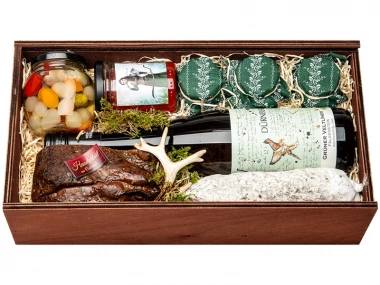 Steinadlerhorst - Holzkassette mit Grünen Veltliner, Wildschweinspeck, Hirschsalami uvm